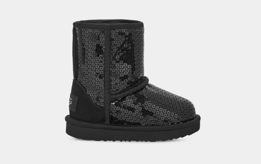 UGG Classic Short Chunky Sequin Boots for Toddlers in Black
