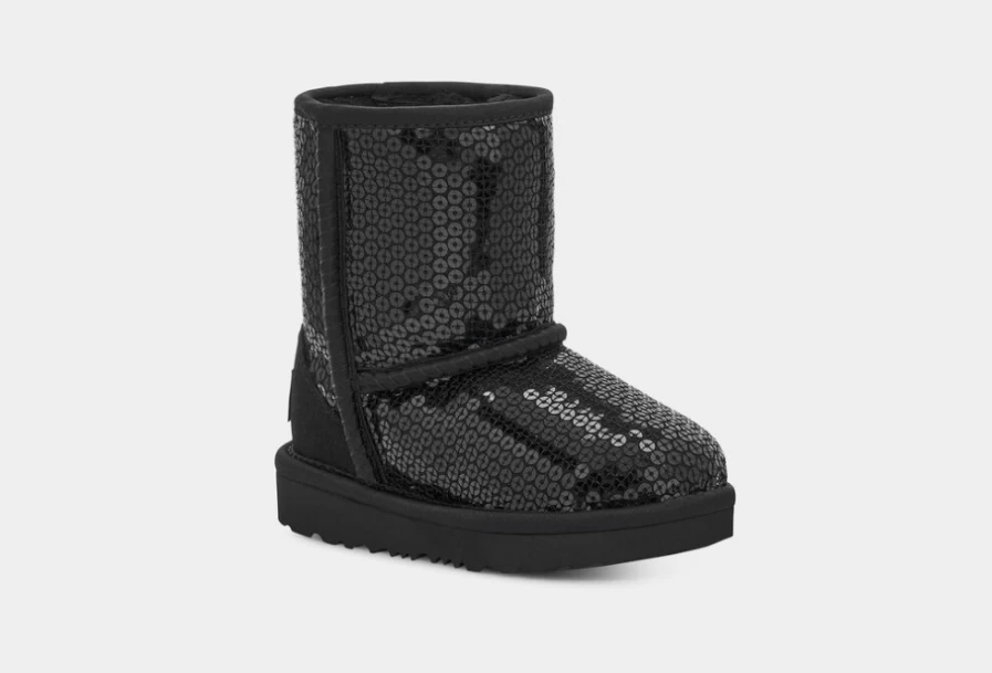 UGG Classic Short Chunky Sequin Boots for Toddlers in Black
