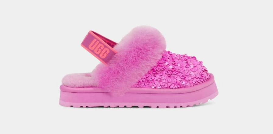 UGG Kids Funkette Chunky Sequin Boots in Echinacea - Sparkly Winter Shoes for Girls
