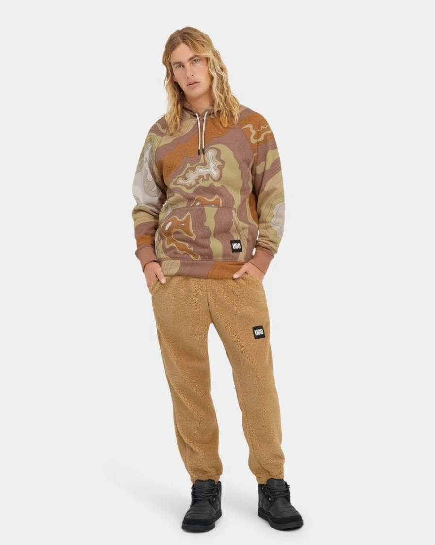 UGG Men's Dilan Sherpa-Lined Jogger Pants in Miso - Cozy Fleece Lounge Pants