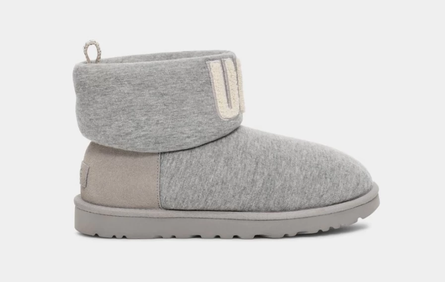 UGG Women's Classic Mini Fur Jersey Cozy Boots in Seal Color