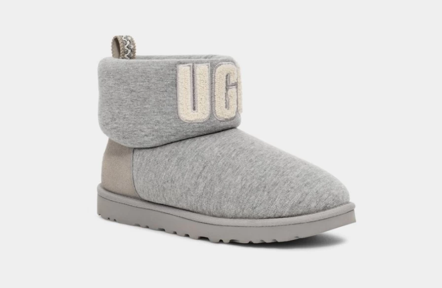 UGG Women's Classic Mini Fur Jersey Cozy Boots in Seal Color