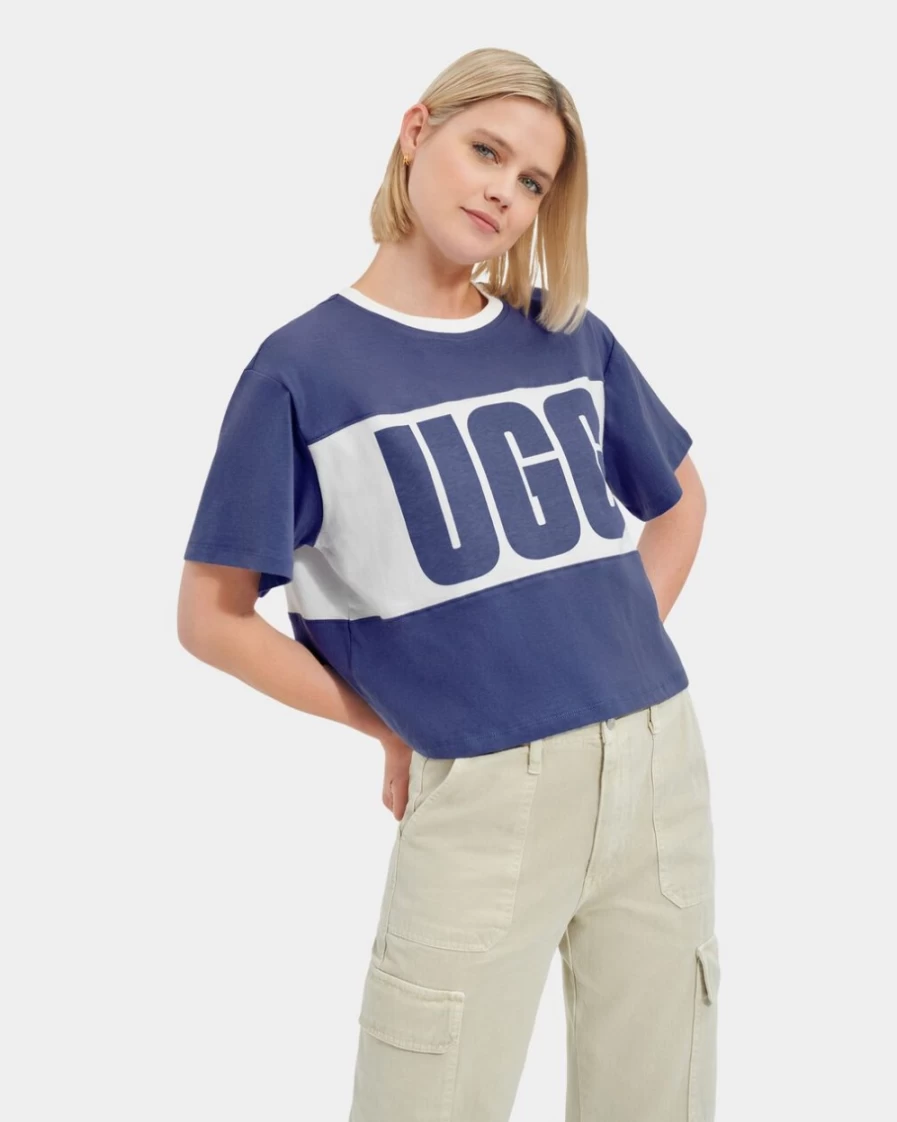 UGG Women's Moonstone Colorblocked Logo Tee - Jordene Stylish Comfort Top