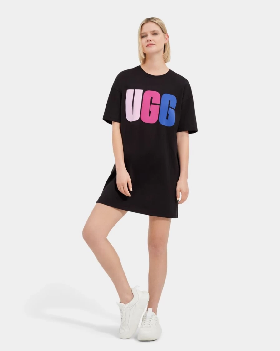 UGG Women's Alayah Black Logo T-Shirt Dress
