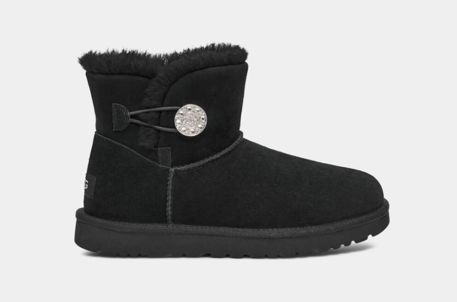 UGG Women's Mini Bailey Button Crystals Boots in Black