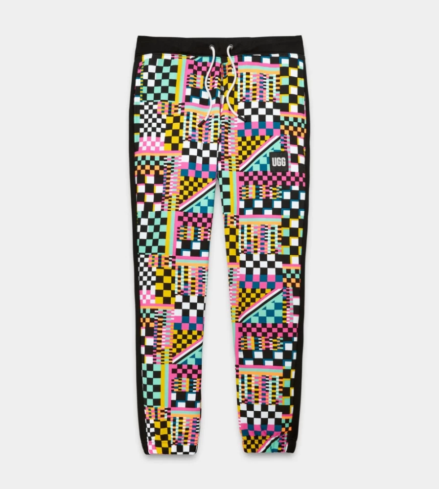 UGG Men's Malachi Jogger Pants in Black Multi Checks Plaid Design