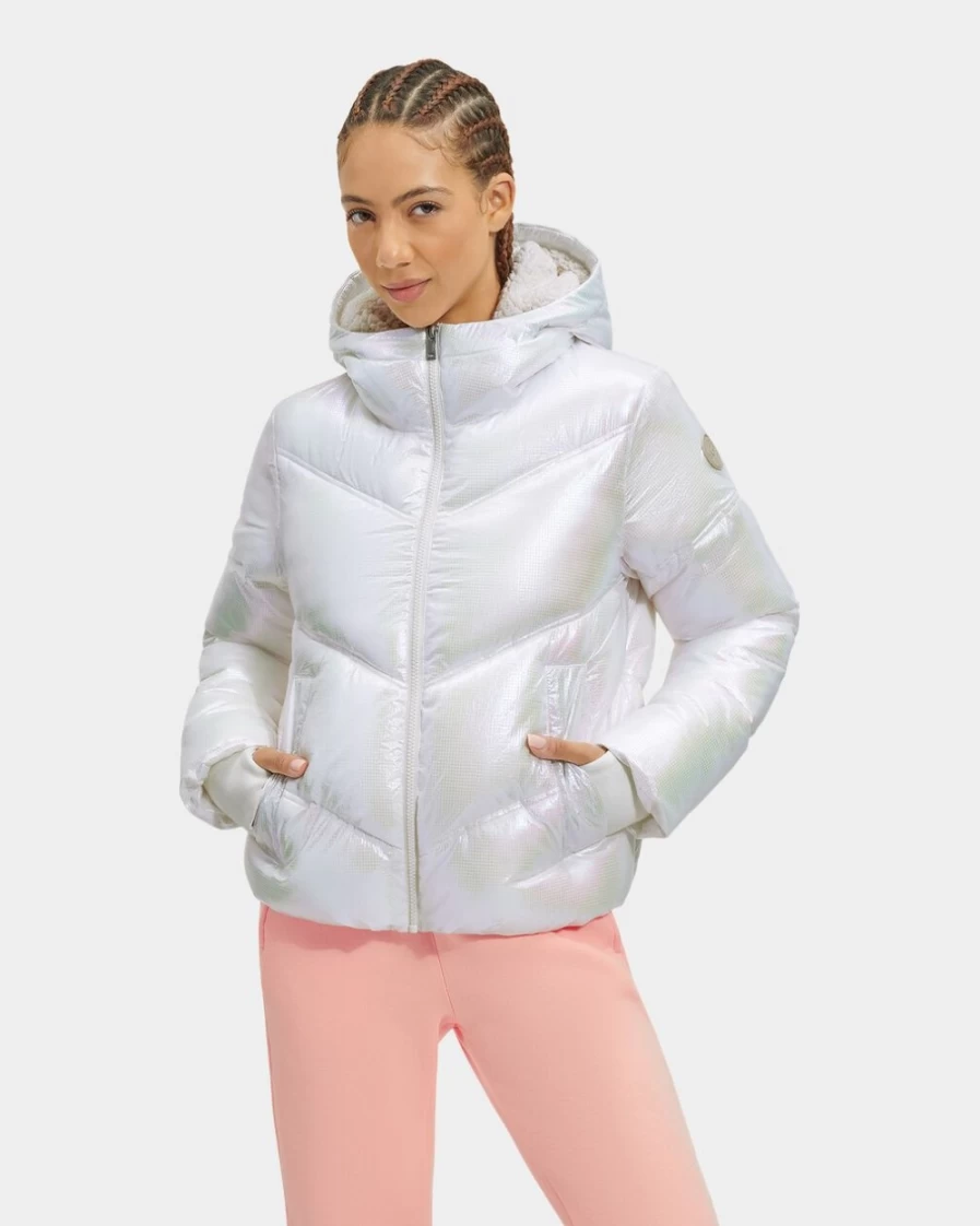 UGG Women's Ronney Cropped Puffer Jacket in Metallic Finish