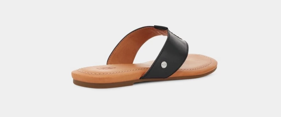 UGG Women's Carey Flip Leather Sandals in Black