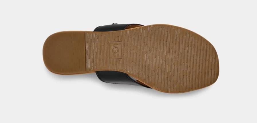 UGG Women's Carey Flip Leather Sandals in Black