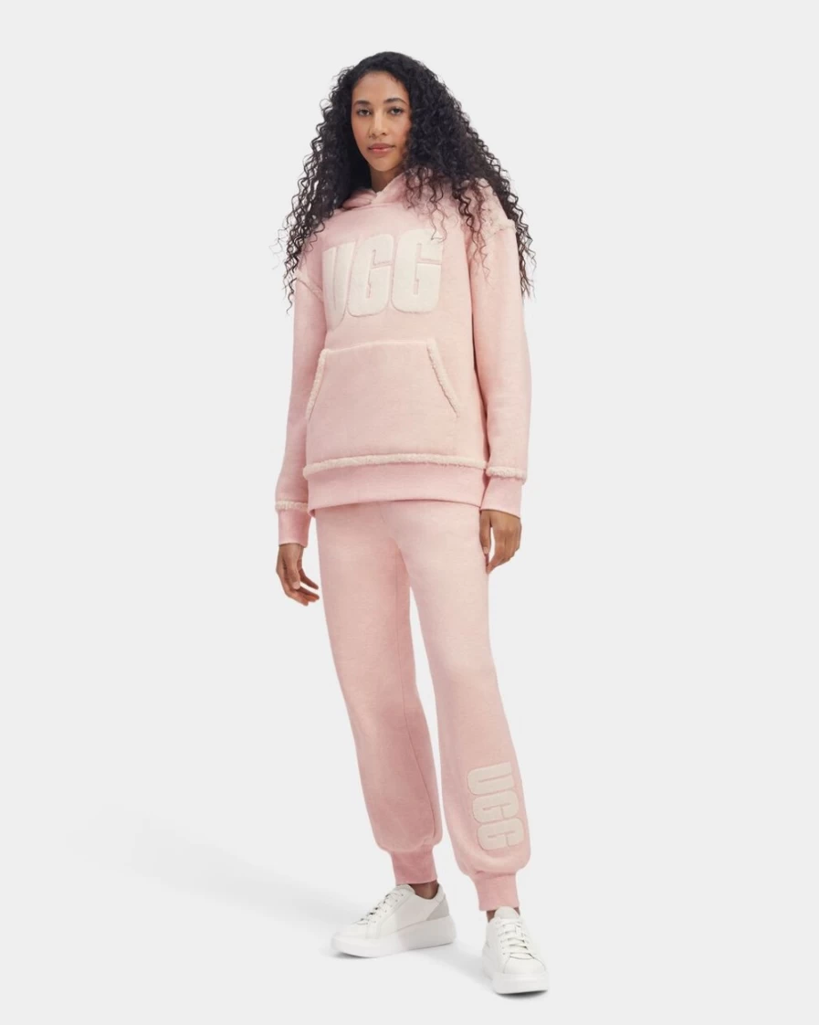 UGG Women's Pink Mist Bonded Fleece Pants with Logo - Daylin Style