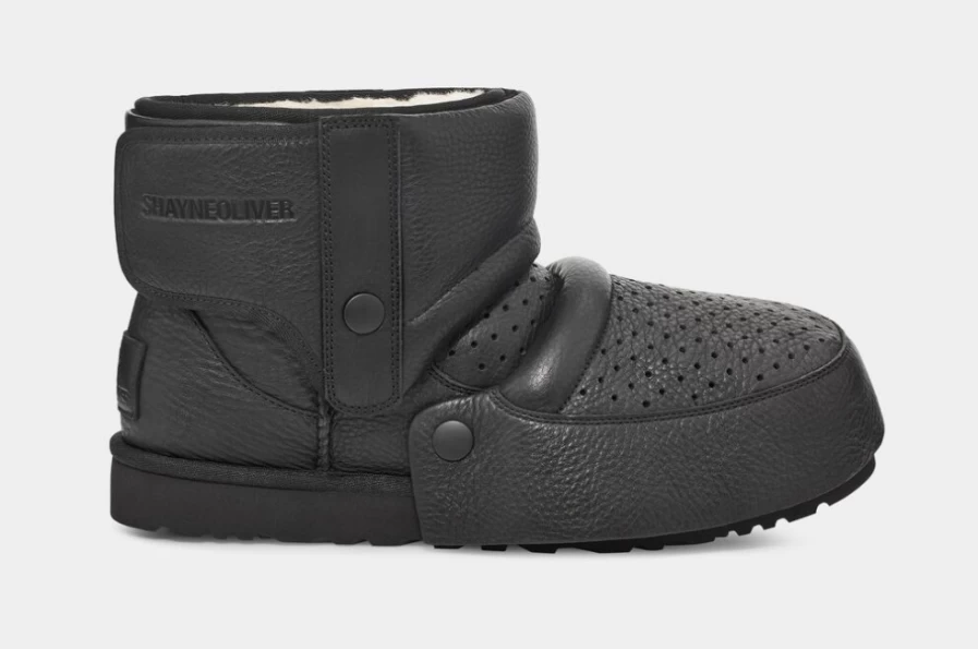 UGG x Shayne Oliver Armourite Sabatons - Unisex Black Leather Boots