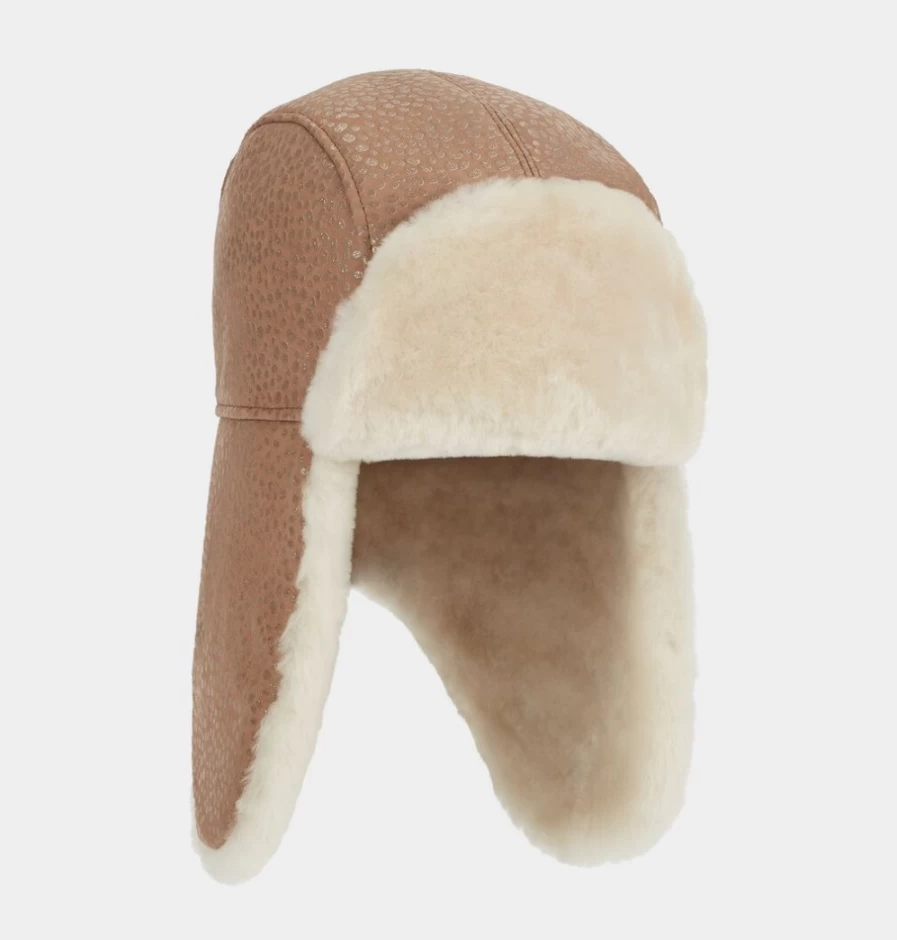 UGG Sparkle Dot Chestnut Sheepskin Trapper Hat for Toddlers & Big Kids