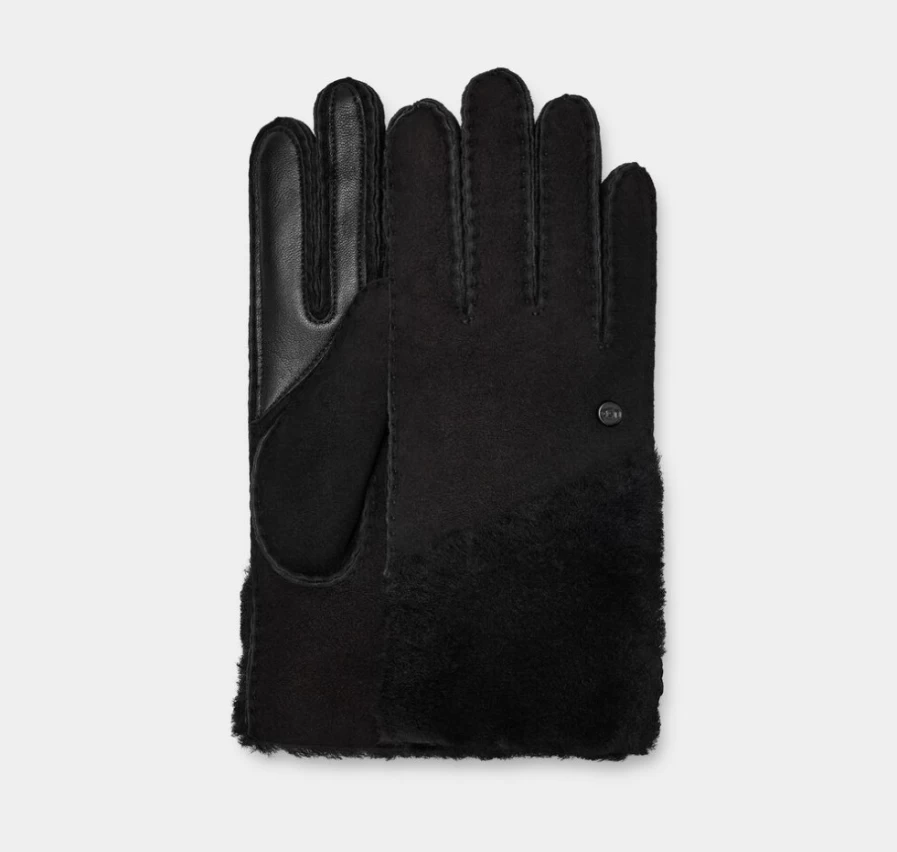 "UGG Women's Black Sheepskin Zip Gloves"