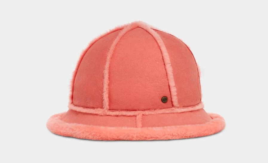 UGG Women's Starfish Pink Sheepskin Spillseam Bucket Hat