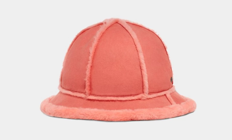 UGG Women's Starfish Pink Sheepskin Spillseam Bucket Hat