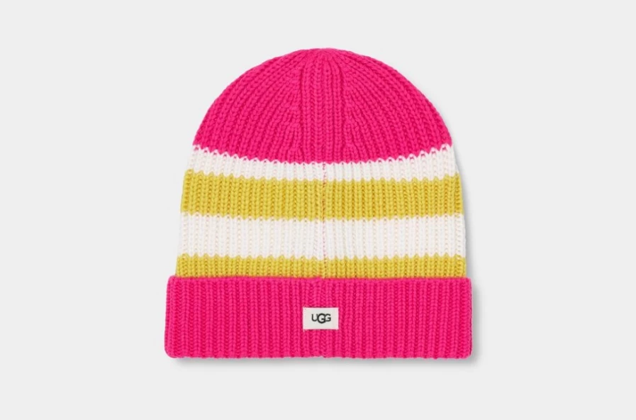 UGG Neon Pink Multi Color Block Beanie & Glove Set for Toddlers & Big Kids
