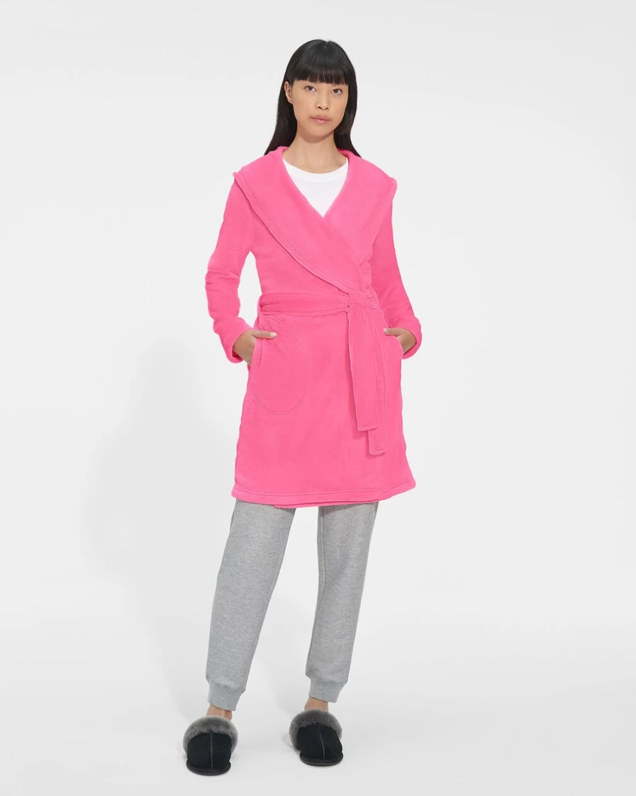 UGG Women's Taffy Pink Miranda Fleece Robe - Cozy Plush Bathrobe